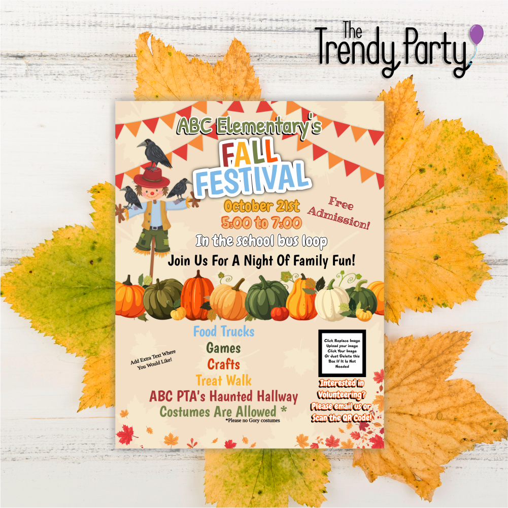 Fall Festival Flyer with Scarecrow