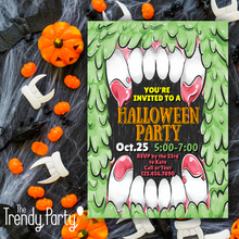 Load image into Gallery viewer, Monster Mouth Invitation - Halloween Costume Party or Trunk or Treat
