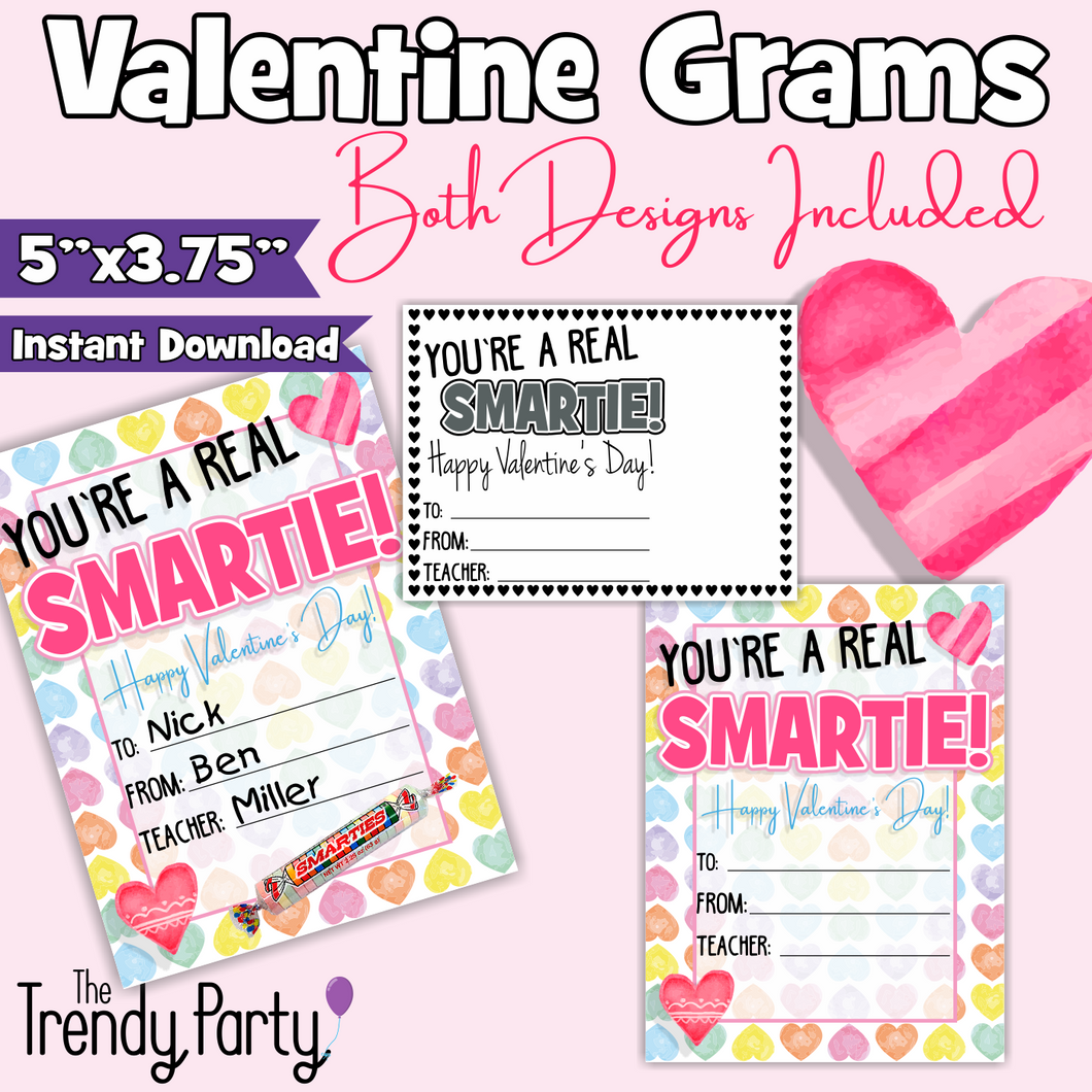 Valentine's Day Grams | Fundraiser for PTO or PTA | Real Smartie Design