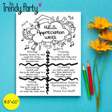 Load image into Gallery viewer, Black &amp; White Doodle Themed Teacher and Staff Appreciation Flyer
