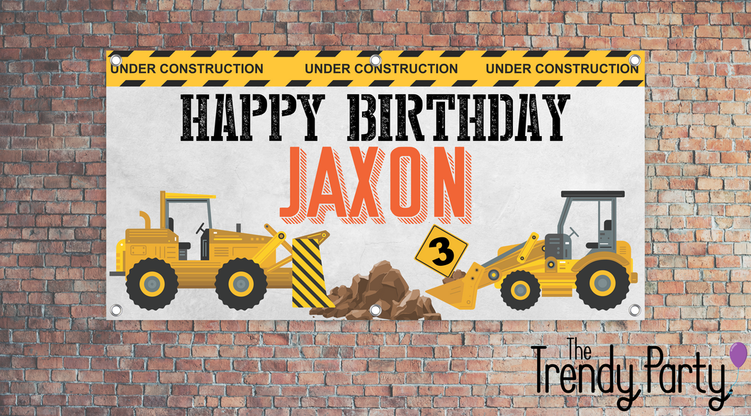 Construction Birthday Party Banner
