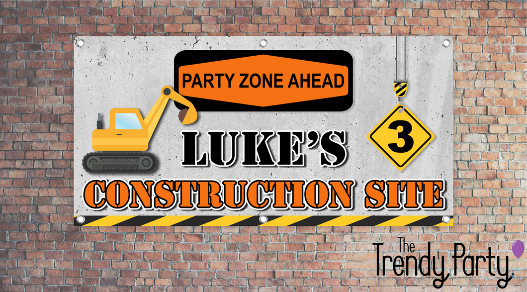 Construction Birthday Party Banner