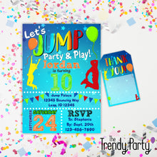 Load image into Gallery viewer, Jump Themed Birthday Invitation &amp; Thank You Tag
