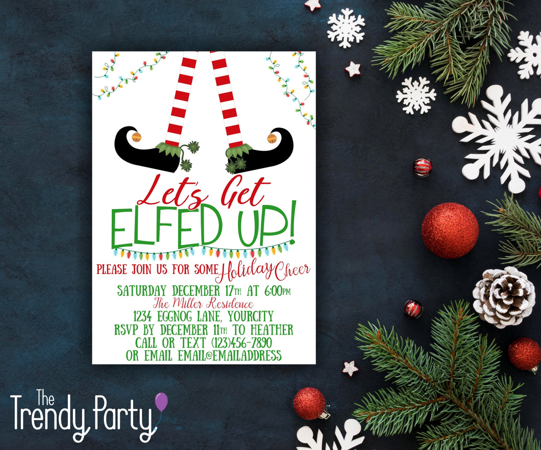 Let's Get Elfed Up Holiday Party Invitation