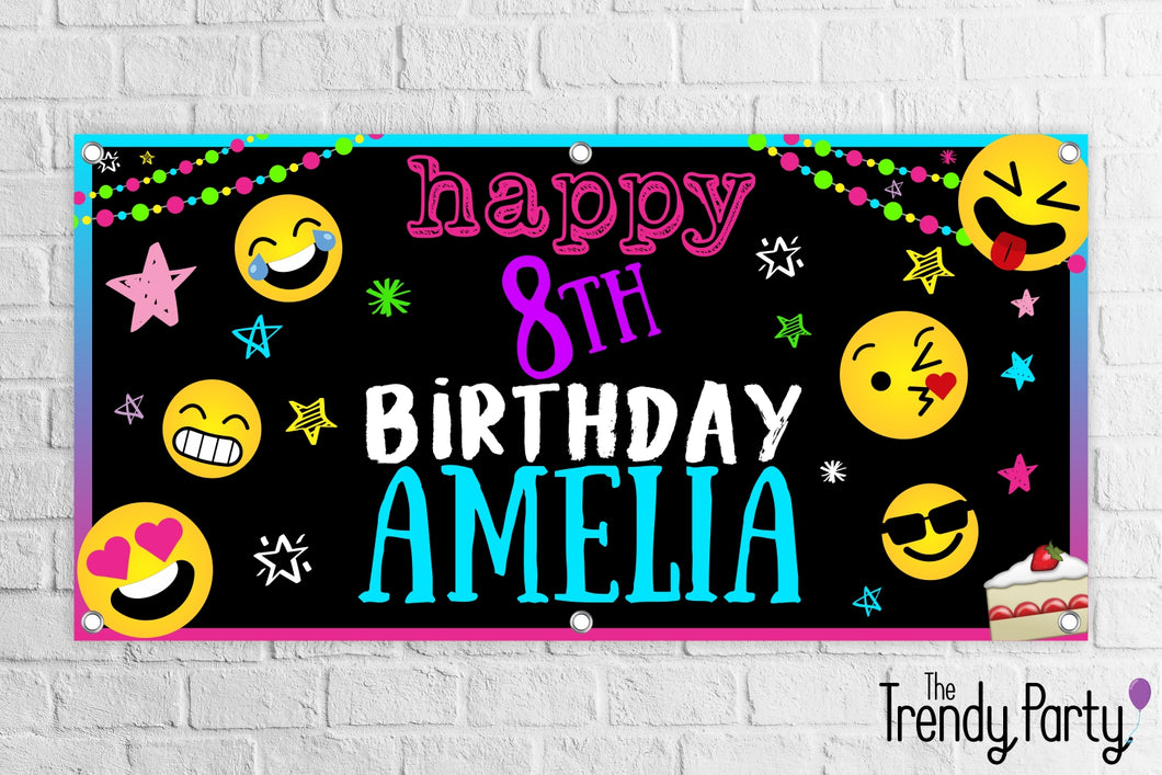 Emoji Birthday Party Banner
