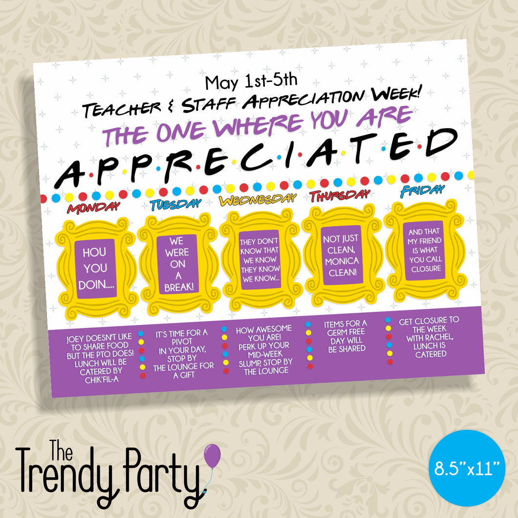 Friends Appreciation Week Flyer | Teacher & Staff Appreciation