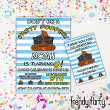 Load image into Gallery viewer, Party Pooper Emoji Birthday Party Invitation
